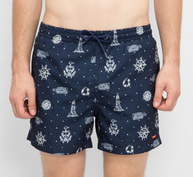 Pepe Jeans pánské tmavě modré plavky Dwane s motivem