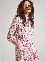 Pepe Jeans dámské bílé vzorované šaty - XS (808)
