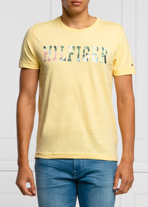 Tommy Hilfiger pánské žluté tričko - S (ZFB)