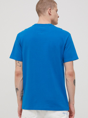 Tommy Jeans pánské modré tričko Signature - S (C4H)