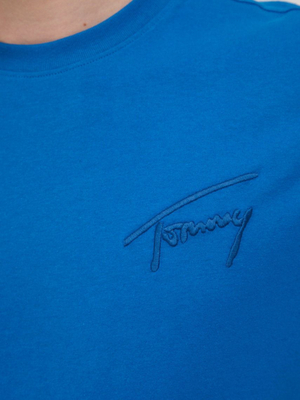 Tommy Jeans pánské modré tričko Signature - S (C4H)