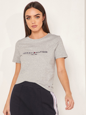 Tommy Hilfiger dámské šedé tričko  - L (PYT)