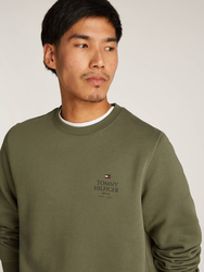 Tommy Hilfiger pásnká khaki zelená mikina - XL (PLI)