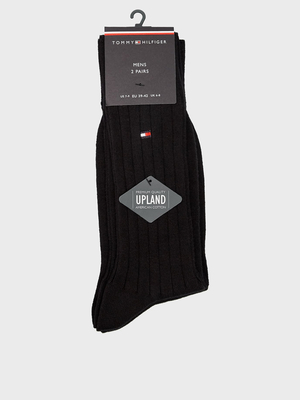 Tommy Hilfiger pánské černé pnožky 2 pack - 39 (200)