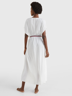 Tommy Hilfiger dámské bílé zavinovací šaty - S (YBR)