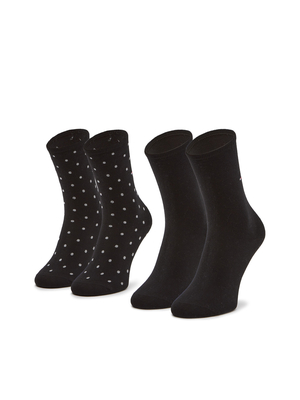 Tommy Hilfiger dámské černé ponožky 2 pack Dot - 35 (001)