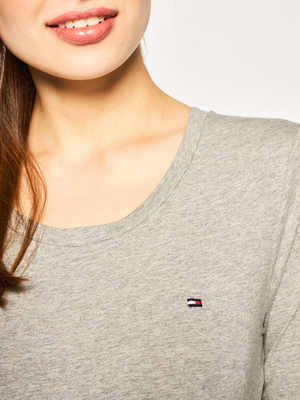 Tommy Hilfiger dámské šedé tričko Ess - S (PYT)