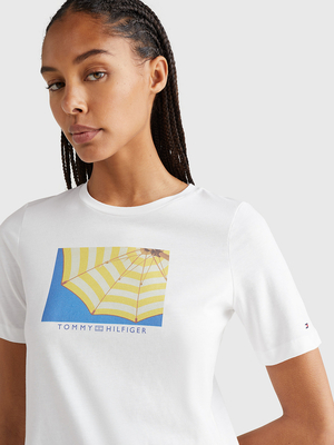 Tommy Hilfiger dámské bílé tričko - M (01W)