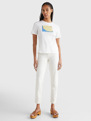 Tommy Hilfiger dámské bílé tričko - XS (01W)