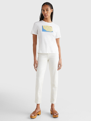 Tommy Hilfiger dámské bílé tričko - M (01W)