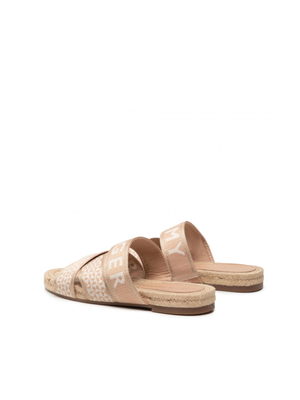 Tommy Hilfiger dámské krémové pantofle - 38 (ABR)