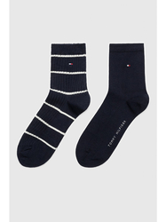 Tommy Hilfiger dámské tmavě modré ponožky 2pack - 35/38 (NAV)