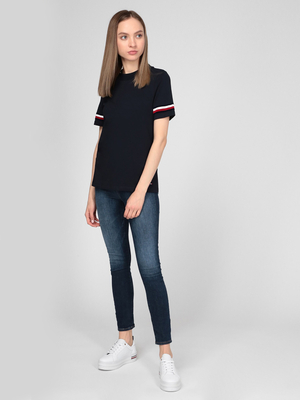 Tommy Hilfiger dámské tmavě modré tričko. - M (DW5)