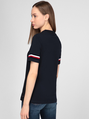 Tommy Hilfiger dámské tmavě modré tričko. - M (DW5)