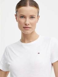 Tommy Hilfiger dámské bílé tričko - S (YCF)