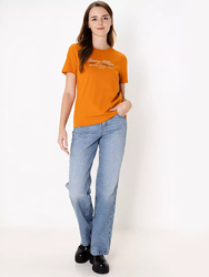 Tommy Hilfiger dámské oranžové triko - L (SFM)