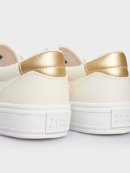 Tommy Hilfiger dámské krémové tenisky - 36 (AEF)