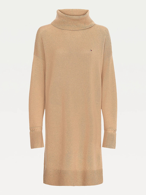 Tommy Hilfiger dámské béžové šaty Softwool - M (GW8)