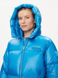 Tommy Hilfiger dámská modrá péřová bunda s kapucí - M (CZU)