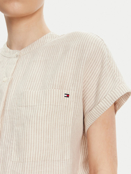 Tommy Hilfiger dámská lněná běžová košile - 34 (04P)