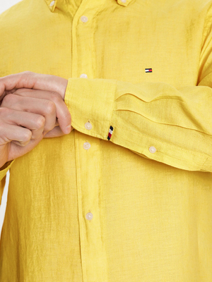 Tommy Hilfiger pánská žlutá košile - S (ZGS)