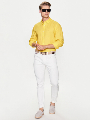Tommy Hilfiger pánská žlutá košile - M (ZGS)