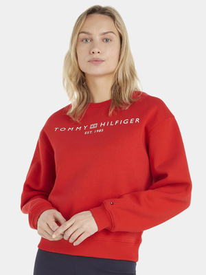 Tommy Hilfiger dámská červená mikina  - XS (SNE)