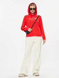Tommy Hilfiger dámská červená mikina - M (SNE)