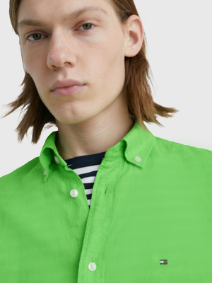 Tommy Hilfiger pánská zelená košile - M (LWY)