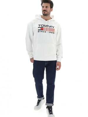 Tommy Jeans pánská bílá mikina - L (YBR)