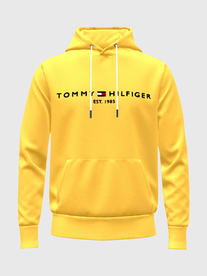Tommy Hilfiger pánská žlutá mikina Logo Hoody - L (ZFM)