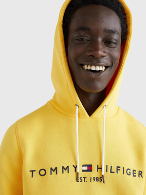 Tommy Hilfiger pánská žlutá mikina Logo Hoody - S (ZFM)