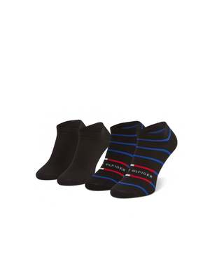 Tommy Hilfiger pánské černé ponožky 2 pack - 39 (002)