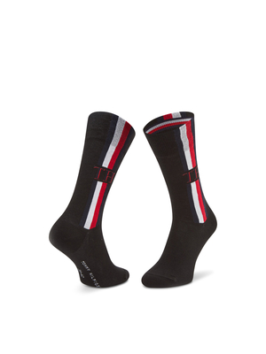 Tommy Hilfiger pánské černé ponožky 2 pack - 39 (001)