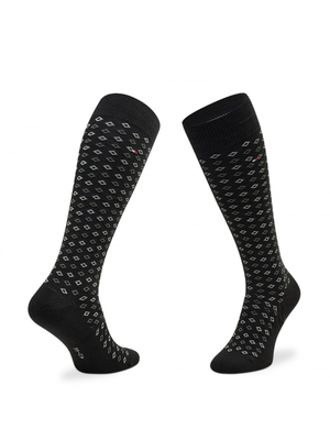 Tommy Hilfiger pánské černo šedé ponožky 4 pack - 39 (002)