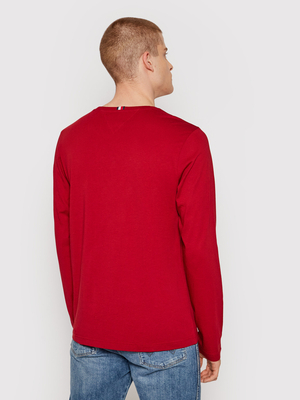 Tommy Hilfiger pánské červené tričko s dlouhým rukávem - M (XIT)