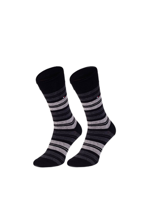 Tommy Hilfiger pánské šedo černé ponožky Box 3 pack  - 39 (002)