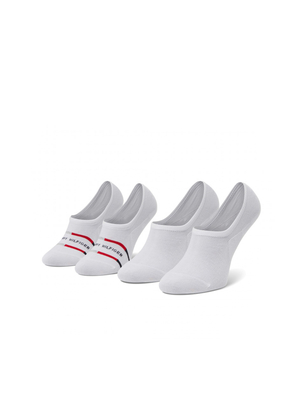 Tommy Hilfiger pánské bílé ponožky 2 pack - 39 (001)