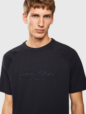Tommy Hilfiger pánské tmavě modré tričko - S (DW5)