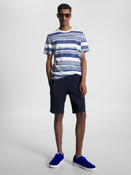 Tommy Hilfiger pánské pruhované tričko - L (0A4)
