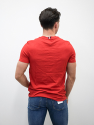 Tommy Hilfiger pánské červené tričko - S (XNJ)
