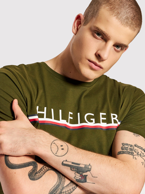 Tommy Hilfiger pánské zelené tričko - S (GYY)