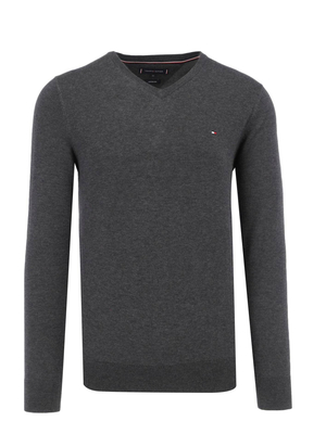 Tommy Hilfiger pánský tmavě šedý svetr - L (093)