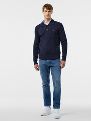 Tommy Hilfiger pánský tmavě modrý svetr - XXL (DW5)