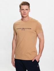Tommy Hilfiger pánské hnědé triko Logo - L (RBL)