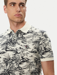 Tommy Hilfiger pánská béžová polo košile - S (0K4)