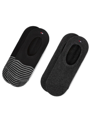 Tommy Hilfiger pánské černé ponožky 2 pack - 43 (BLACK)