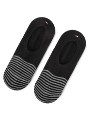Tommy Hilfiger pánské černé ponožky 2 pack - 43 (BLACK)