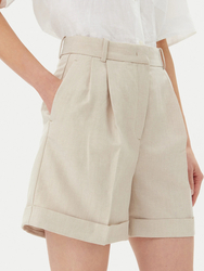 Tommy Hilfiger dámské lněné béžové šortky - 34 (ACI)