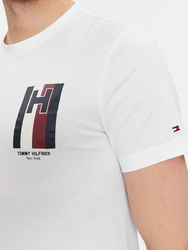 Tommy Hilfiger pánské bílé triko Emblem - XL (YBR)